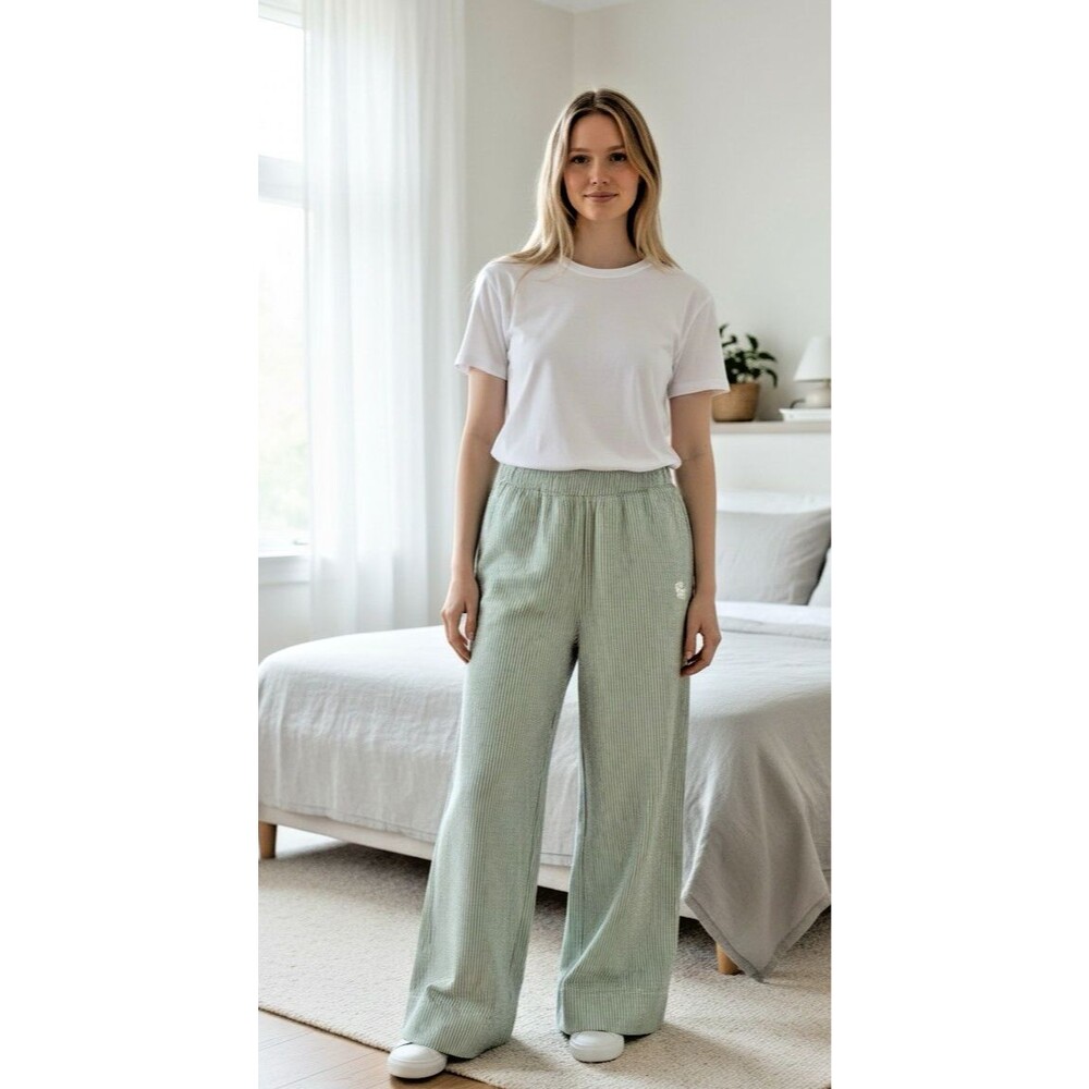 Recreational Habits NEW womens elastic waist wide leg pajama pants Medium